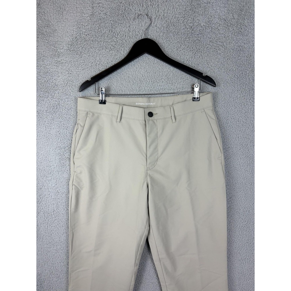 Banana Republic Pants Mens 34x34 Beige Slim Fit Polyester Chino Casual Golf Mens